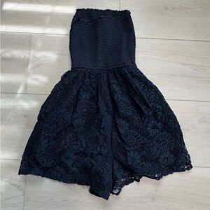 Abercrombie Kids Navy Smocked Lace Romper